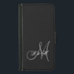 FUNDA CARTERA PARA SAMSUNG GALAXY S5 SUS INICIALES DE MONOGRAM| GRIS NEGRO SENCILLO<br><div class="desc">UN COLOR SENCILLO Y NEGRO CON INICIALES DE MONOGRAMA GRIS Y BLANCO HACE DE ESTO UNA MANERA ELEGANTE Y ELEGANTE DE PERSONALIZAR A SU FUNDA POR ÉL O POR SUS NUEVOS. ELKE CLARKE© PARA LA GALERÍA DE MONOGRAM. CONTACTE CON EL PROPIETARIO DE LA TIENDA PARA OBTENER OTROS COLORES.</div>