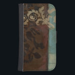 Funda Cartera Para Galaxy S4 Tapicería abstracta del damasco de Jennifer<br><div class="desc">Turquesa de las batallas de Brown en esta impresión abstracta de la tapicería del damasco de Jennifer Goldberger. Los modelos sutiles dan el movimiento del pedazo. ¡Consiga el suyo hoy!</div>