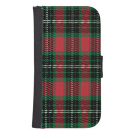 Funda Cartera Para Galaxy S4 Tartán verde y rojo