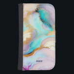 Funda Cartera Para Galaxy S4 Tinta de mármol pastel arte purpurina abstracto<br><div class="desc">Imagen de colorida textura de tinta de mármol líquido con acentos purpurinas. Tipografía moderna personalizado.</div>