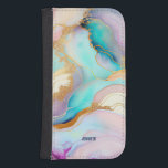 Funda Cartera Para Galaxy S4 Tinta de mármol pastel arte purpurina abstracto<br><div class="desc">Imagen de colorida textura de tinta de mármol líquido con acentos purpurinas. Tipografía moderna personalizado.</div>