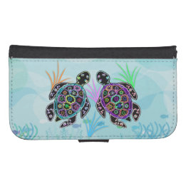 Funda Cartera Para Galaxy S4 Tortugas de mar