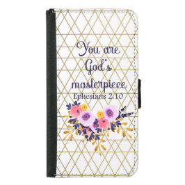 Funda Cartera Para Samsung Galaxy S5 Usted es verso de la biblia de la obra maestra de