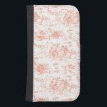 Funda Cartera Para Galaxy S4 Vintage Pink French Toile<br><div class="desc">Encantadora escena campestre tradicional grabada con melocotón sobre fondo blanco.</div>
