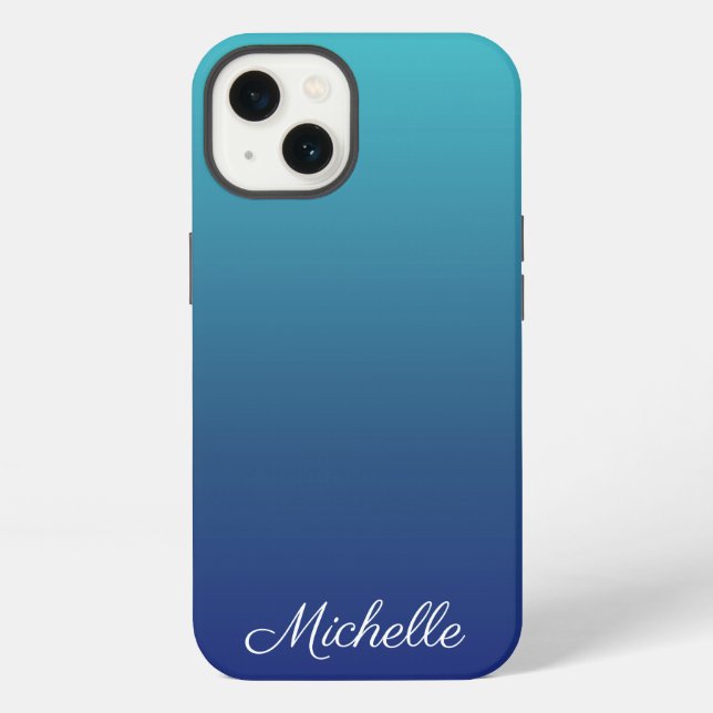 Funda Case-Mate para iPhone con gradiente ombre az (Reverso )