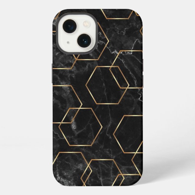 Funda Case-Mate para iPhone negra y dorada (Reverso )