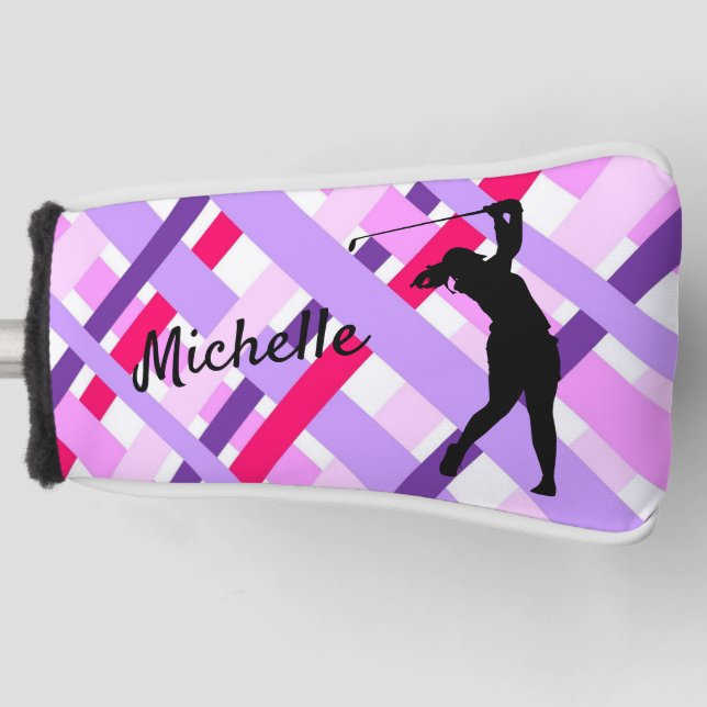 Funda clásica morada escocesa Tartan Putter (Anverso)