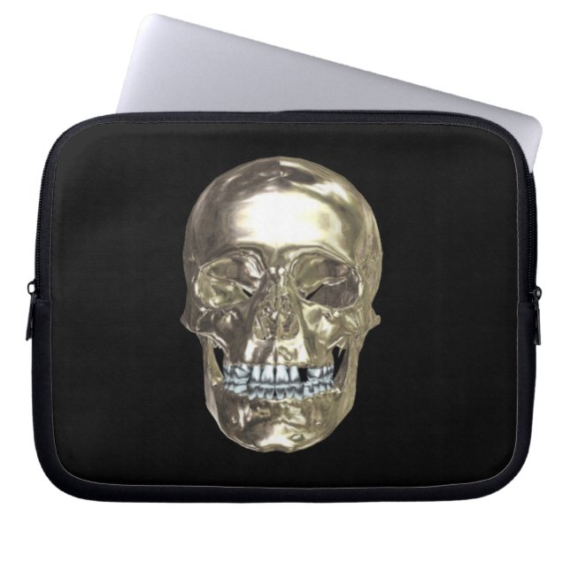 Funda cromada para portátiles Skull (Frente)