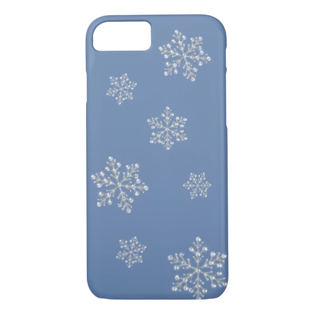 Funda Crystal Snowflake para iPhone 7 (azul) (Reverso)