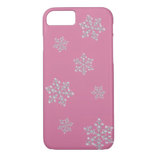 Funda Crystal Snowflake para iPhone 7 (rosa)