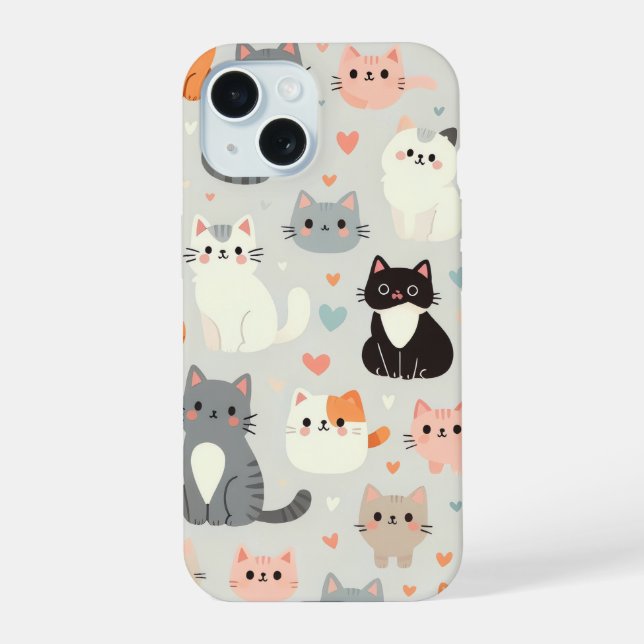 Funda Cute Cat iPhone 15 (Reverso )