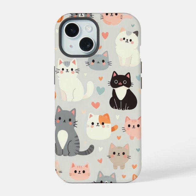 Funda Cute Cat iPhone 15 (Reverso )