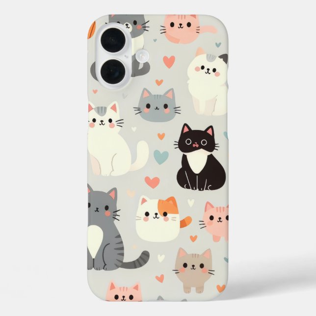 Funda Cute Cat iPhone 16 Plus (Reverso )