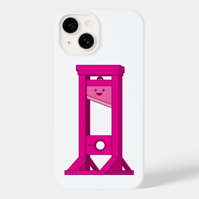 Funda Cute Kawaii Pink Guillotine White iPhone 14 (Reverso )