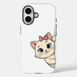 Funda Cute Personalizado Cat Peek iPhone 16 - Mín