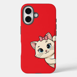 Funda Cute Personalizado Cat Peek iPhone 16 - Mín 