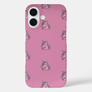 Funda de 16 IPhone de unicornio color rosa