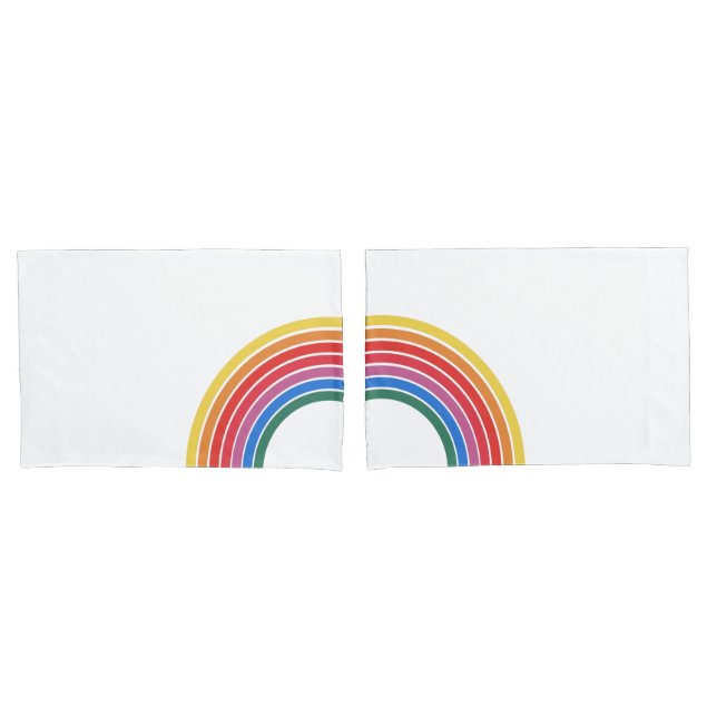 Funda de almohada arco iris retro (Anverso - Set)