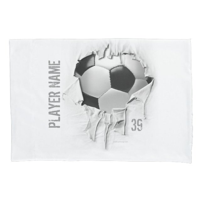 Funda de almohada blanca personalizada fútbol (Anverso)