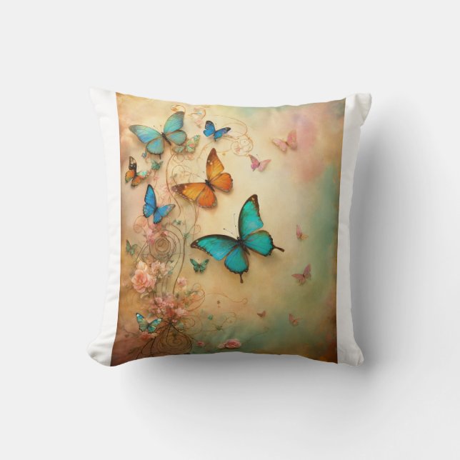 Funda de almohada con mariposa de imagen (Anverso)