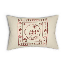 Funda de almohada de arte warli tradicional