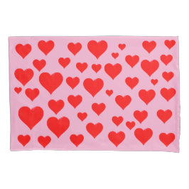 funda de almohada de corazones