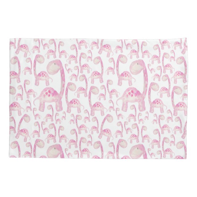 Funda de almohada de dinosaurio con aspecto rosa (Reverso)