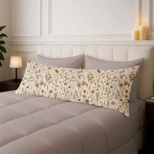 Funda de Almohada de Flores Prensadas de Herbario
