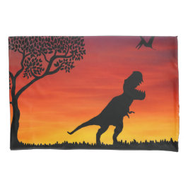 Funda de almohada de la escena del dinosaurio de