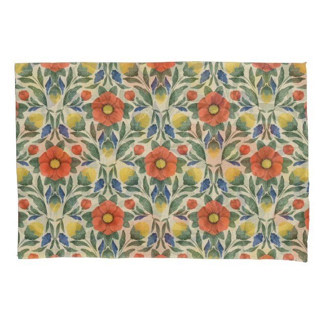 Funda de almohada de la hoja de patrimonio botánic (Anverso-izquierdo)