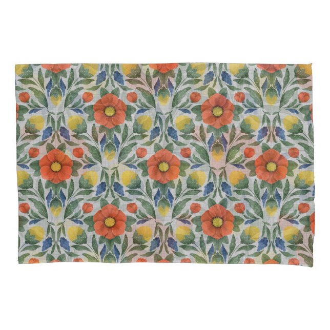 Funda de almohada de la hoja de patrimonio botánic (Anverso-izquierdo)