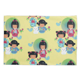 Funda de almohada de la muñeca de Kokeshi para los