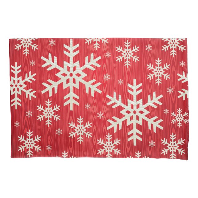 Funda de almohada de los copos de nieve del día de (Anverso)