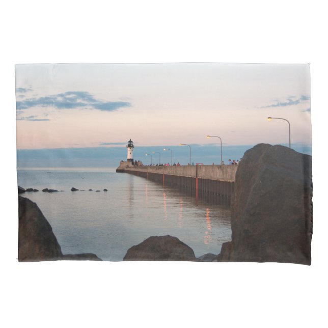 Funda de almohada de luz de muelle de Duluth Harbo (Anverso)