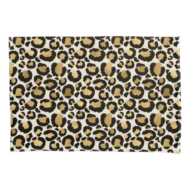 Funda de almohada de papel de leopardo negro, blan (Anverso-izquierdo)