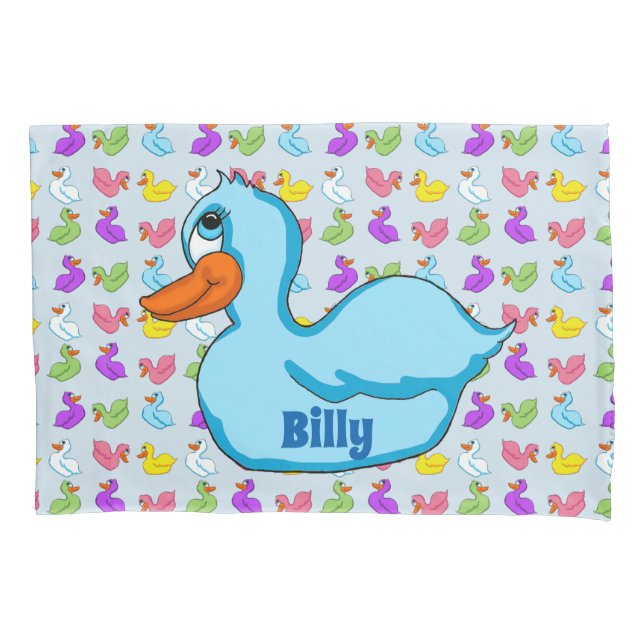 Funda de almohada de pato azul (Anverso)