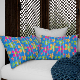 Funda de almohada de patrón de flor colorido