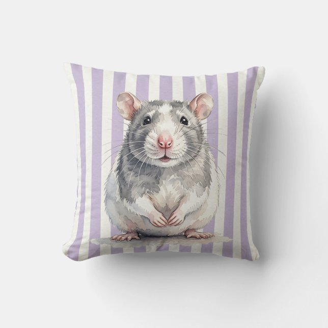 Funda de Almohada de Rata Acuarela (Anverso)