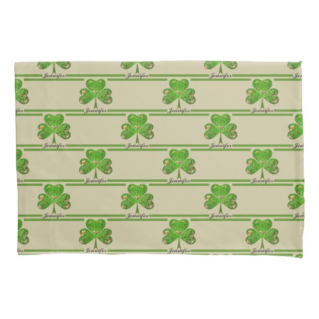 Funda de almohada de repetición Shamrock (Anverso)