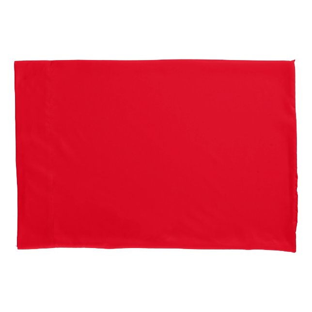 Funda de almohada de tamaño simple rojo (Anverso)