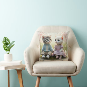 Funda de almohada de Tom & Luna Cat, Cojín de gato