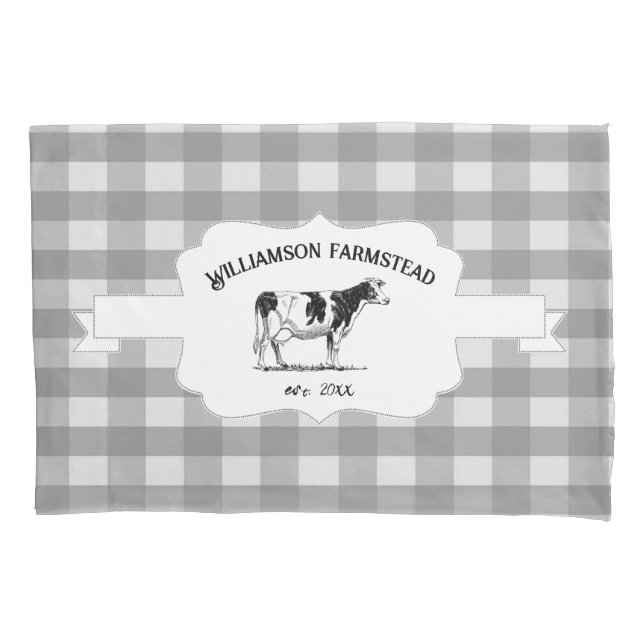 Funda de almohada de vaca de la granja de búfalo g (Anverso)