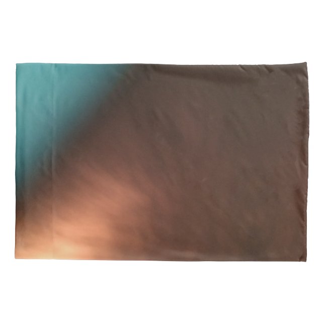 Funda de almohada decorativa en marrones Verde azu (Reverso)