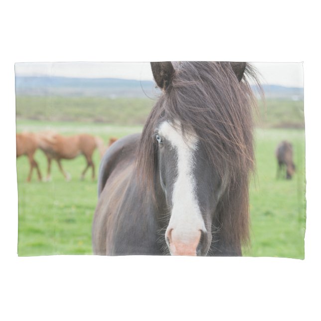 Funda de almohada del caballo del tamaño estándar (Anverso)