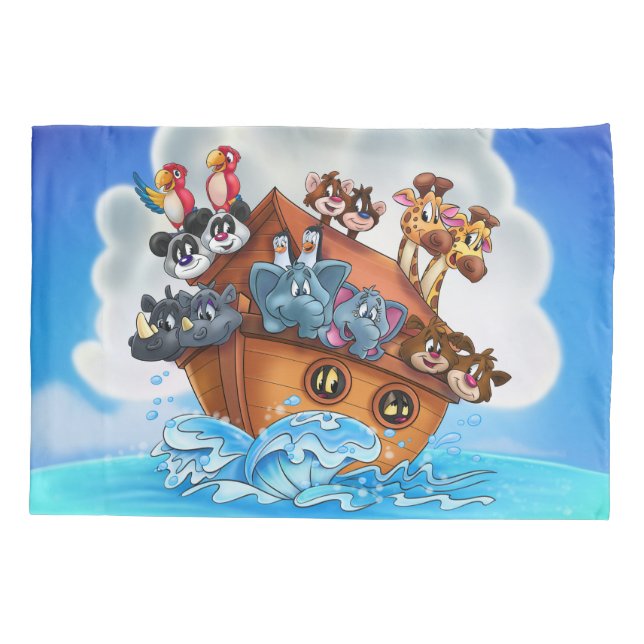 Funda de almohada del dibujo animado de la arca de (Reverso)