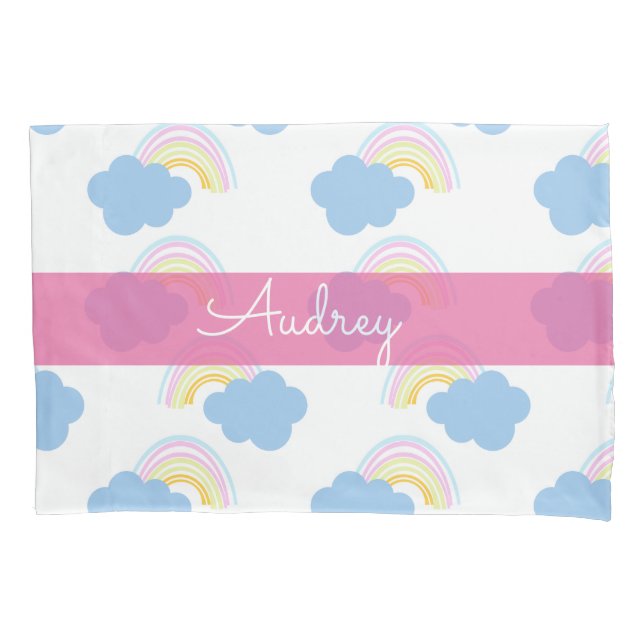 Funda de almohada del patrón de doodle de la nube  (Anverso)