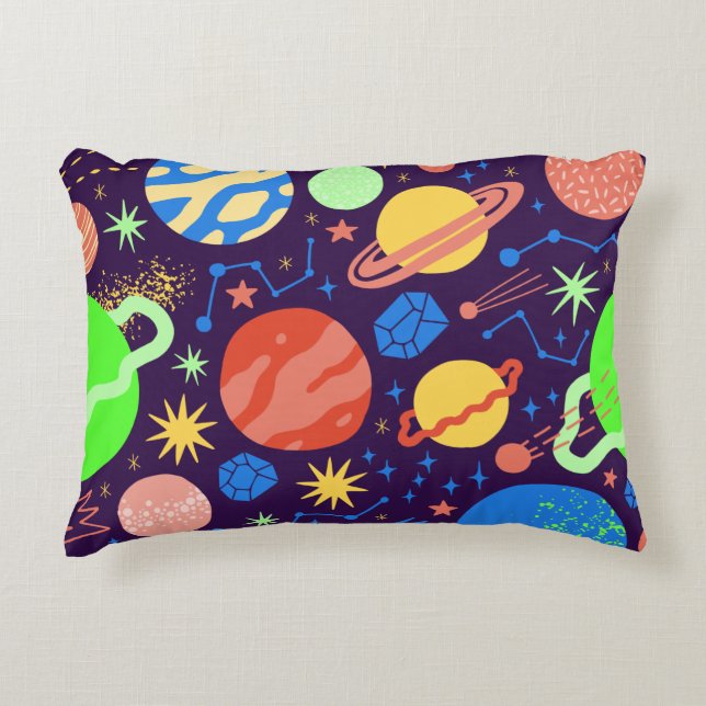 Funda de almohada del tema del planeta y el espaci (Anverso)