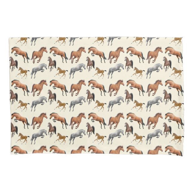 Funda de almohada equina de los caballos del (Anverso)