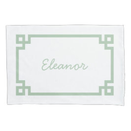 Funda de almohada estándar de clave griega verde s