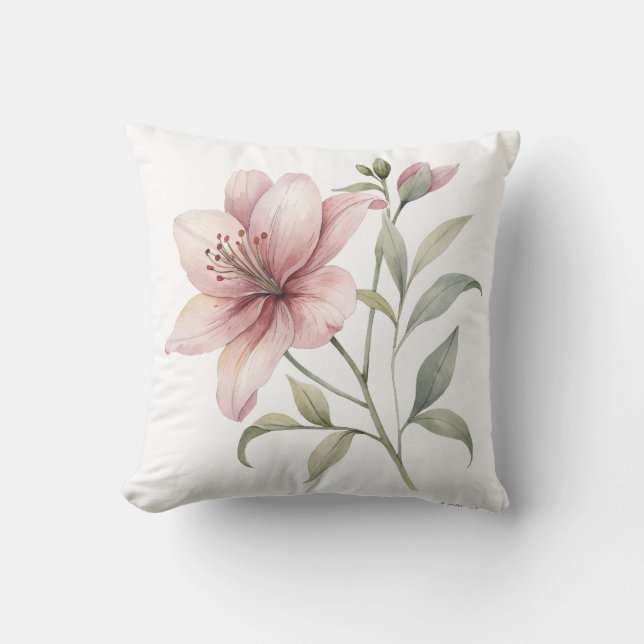 Funda de Almohada Flor Rosa Rubor Estética (Anverso)